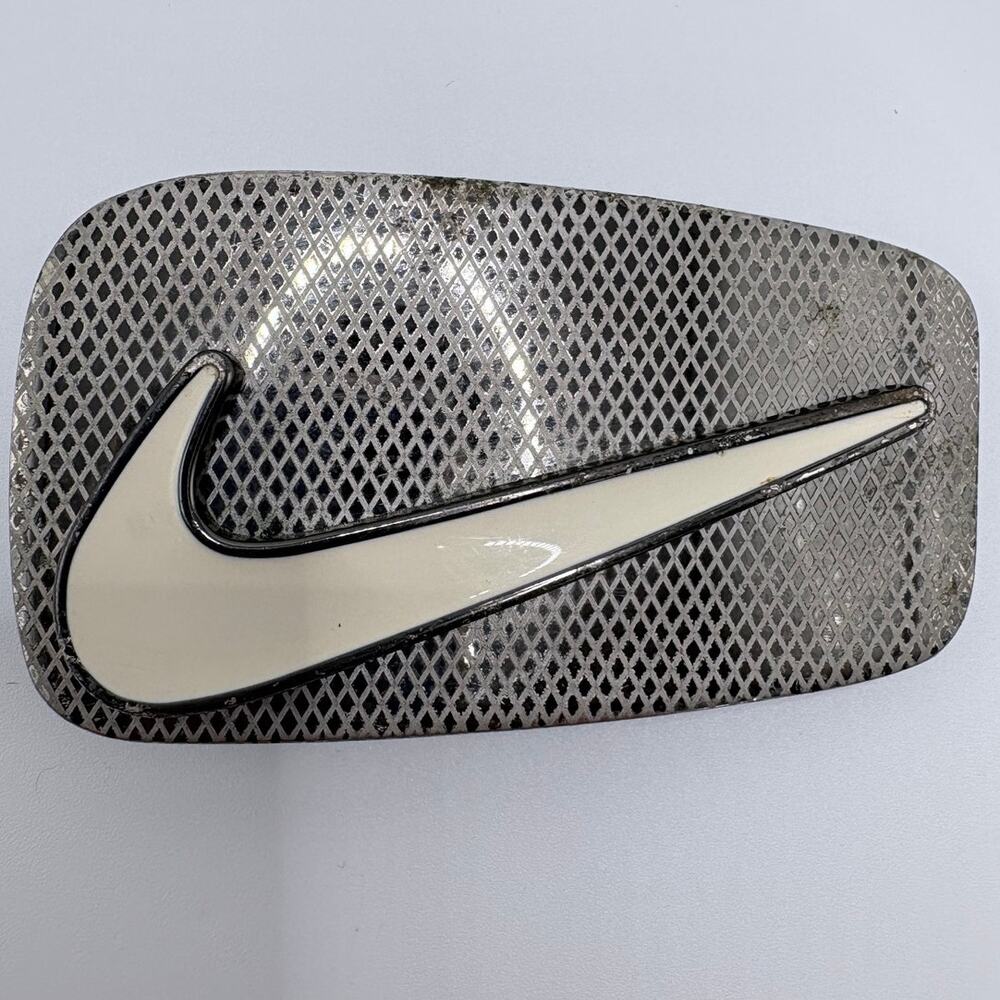 Retro Nike Swoosh Belt Buckle with White Swoosh